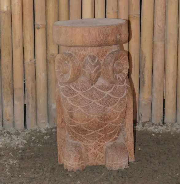 Product image of the product “Owl Statue as Stool. From coconut palm 50cm Height. Approx. 25cm dia. ”